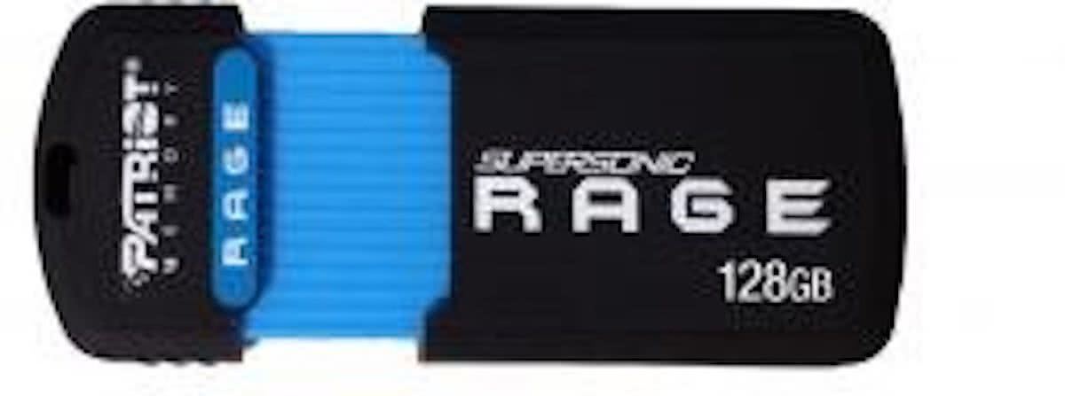 Patriot PEF128GSRUSB SUPERSONIC RAGE [128GB, USB3.0, Retractable, 180/ 50MB/s, Black/Blue]